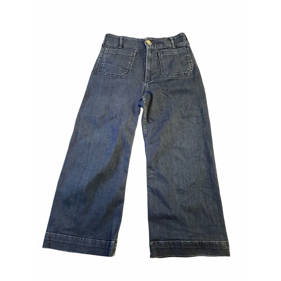 Anthropologie Denim - Anthropologie Maeve The Colette Jeans Women 30 Wide Leg Crop High Rise Dark Wash